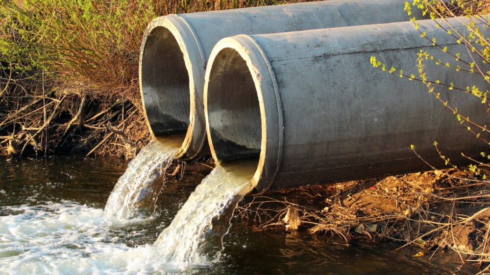 Combine Sewage Overflow spilling water