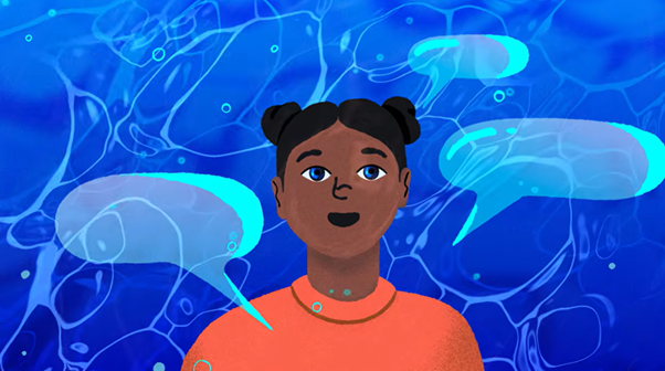 Blue spaces speech bubbles